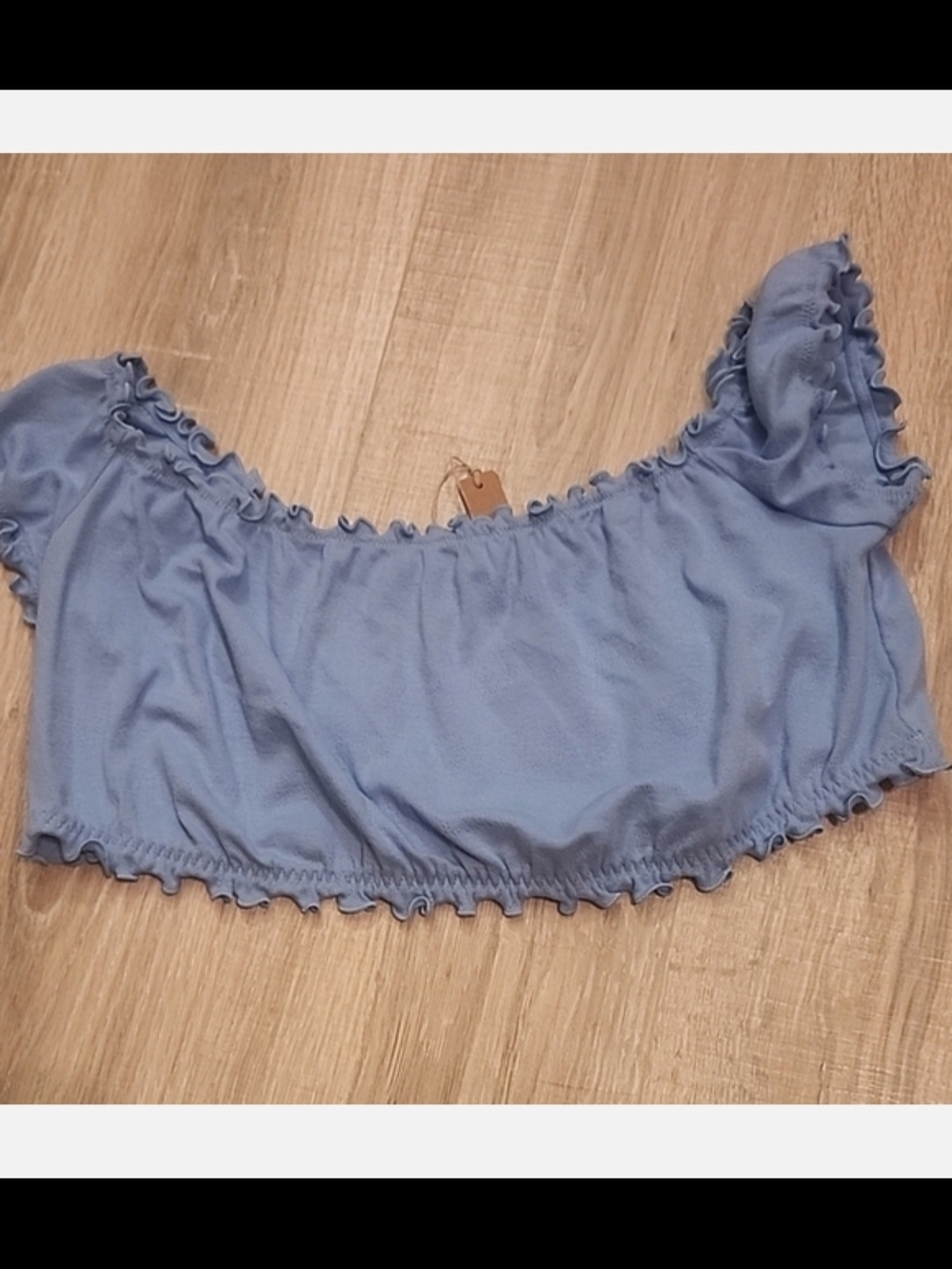 SKIMS Logo Pointelle Super Cropped Top – Iris Blue NWT Size 3X - Picture 3 of 6